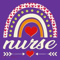 Retro Boho Valentine Day Nurse Heart Rainbow Hat thumb 2