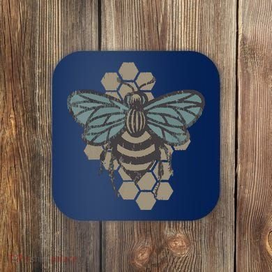 Retro Beekeeper Vintage Save The Bees Bumblebee Coaster