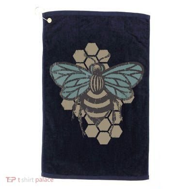 Retro Beekeeper Vintage Save The Bees Bumblebee Golf Towel