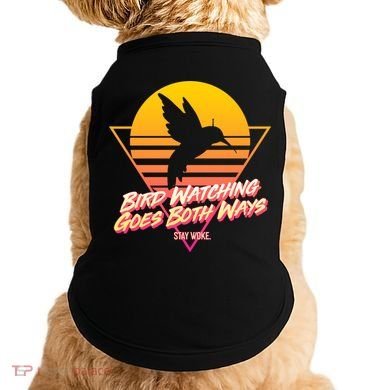 Retro Bird Watching Goes Both Ways Doggie Tank