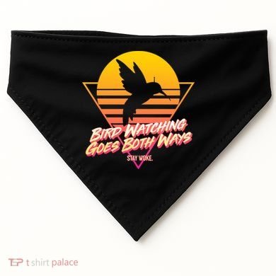 Retro Bird Watching Goes Both Ways USA-Made Doggie Bandana