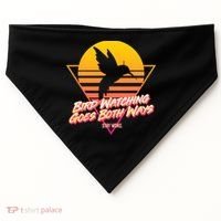 Retro Bird Watching Goes Both Ways USA-Made Doggie Bandana thumb 0