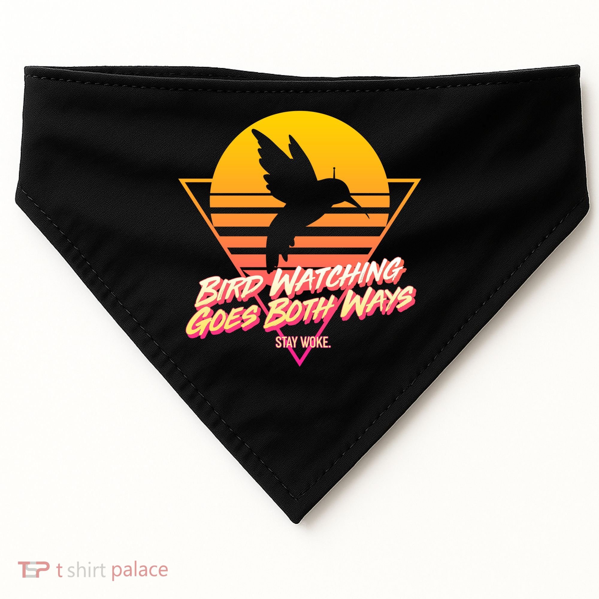 Retro Bird Watching Goes Both Ways USA-Made Doggie Bandana