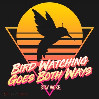 Retro Bird Watching Goes Both Ways USA-Made Doggie Bandana