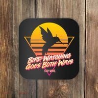 Retro Bird Watching Goes Both Ways Coaster thumb 0