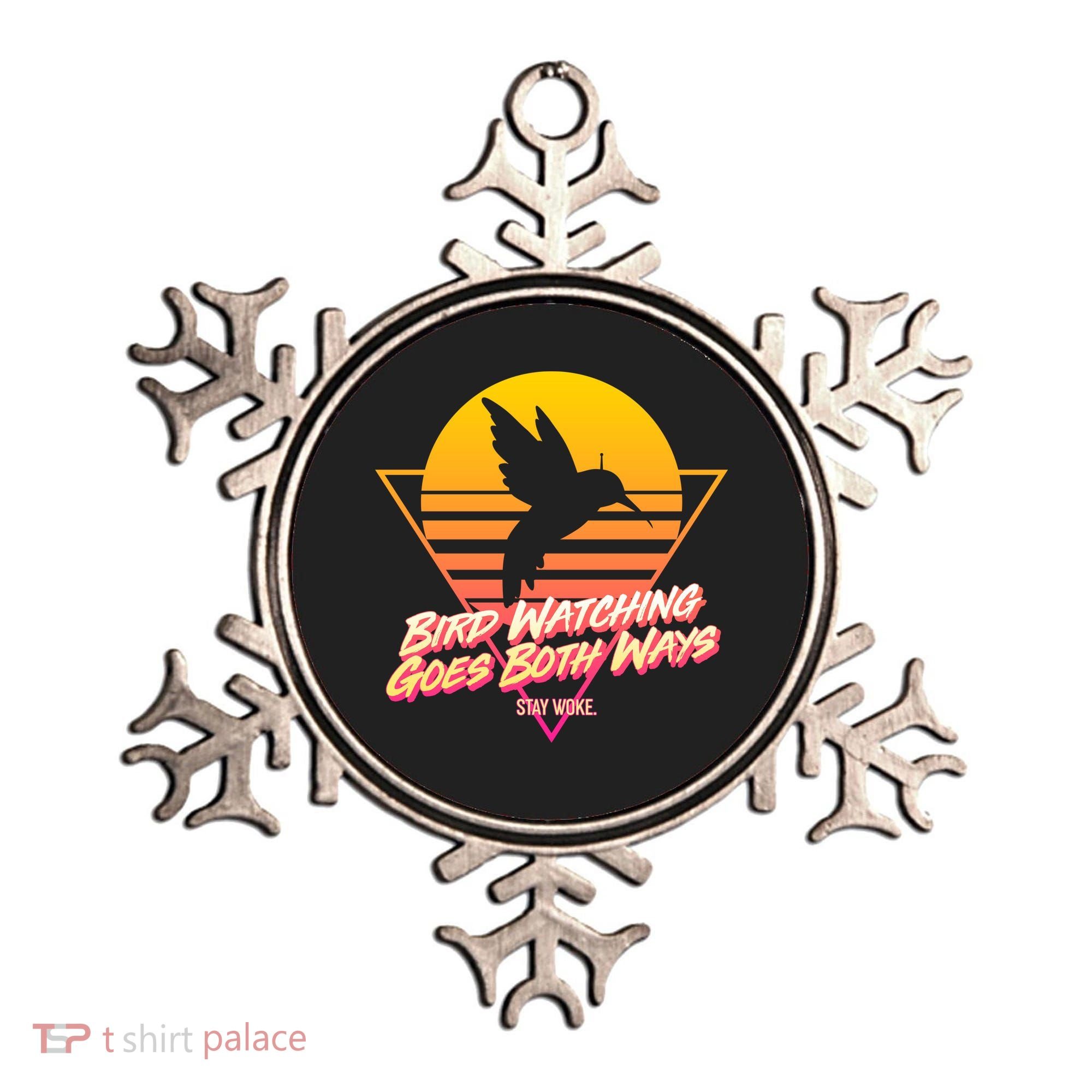 Retro Bird Watching Goes Both Ways Ornament