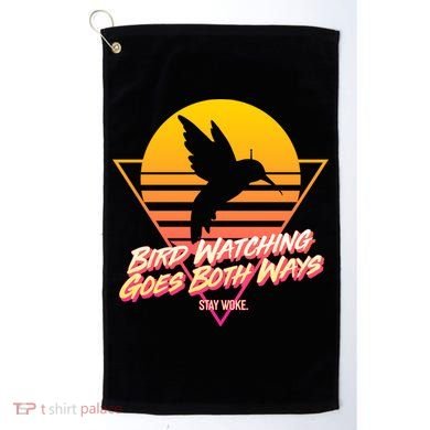 Retro Bird Watching Goes Both Ways Golf Towel