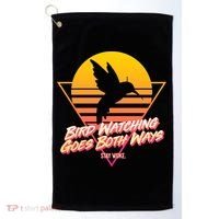 Retro Bird Watching Goes Both Ways Golf Towel thumb 0