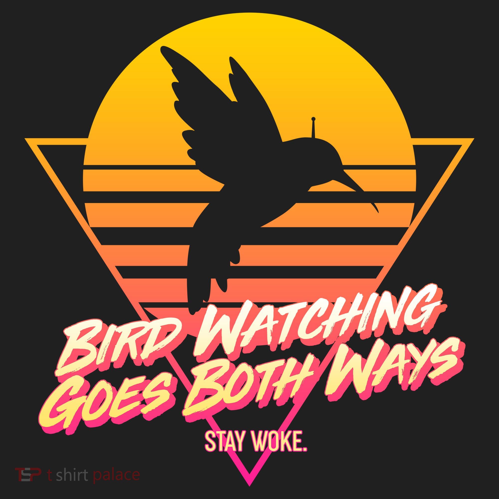 Retro Bird Watching Goes Both Ways Golf Towel