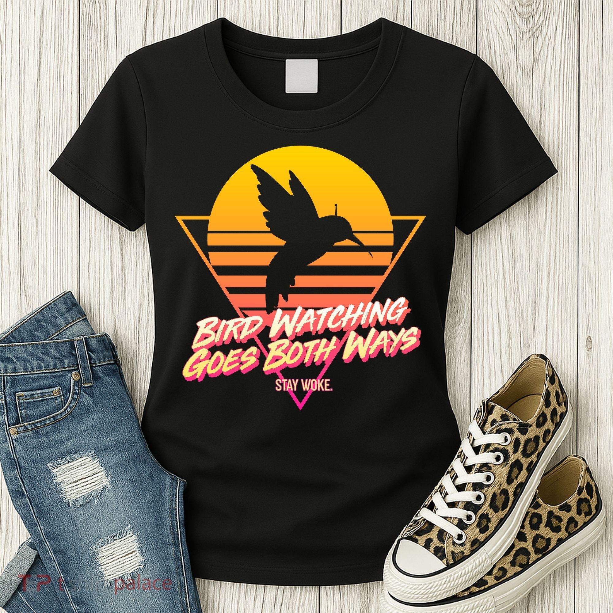 Retro Bird Watching Goes Both Ways Women's T-Shirt