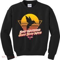 Retro Bird Watching Goes Both Ways Kids Sweatshirt thumb 0