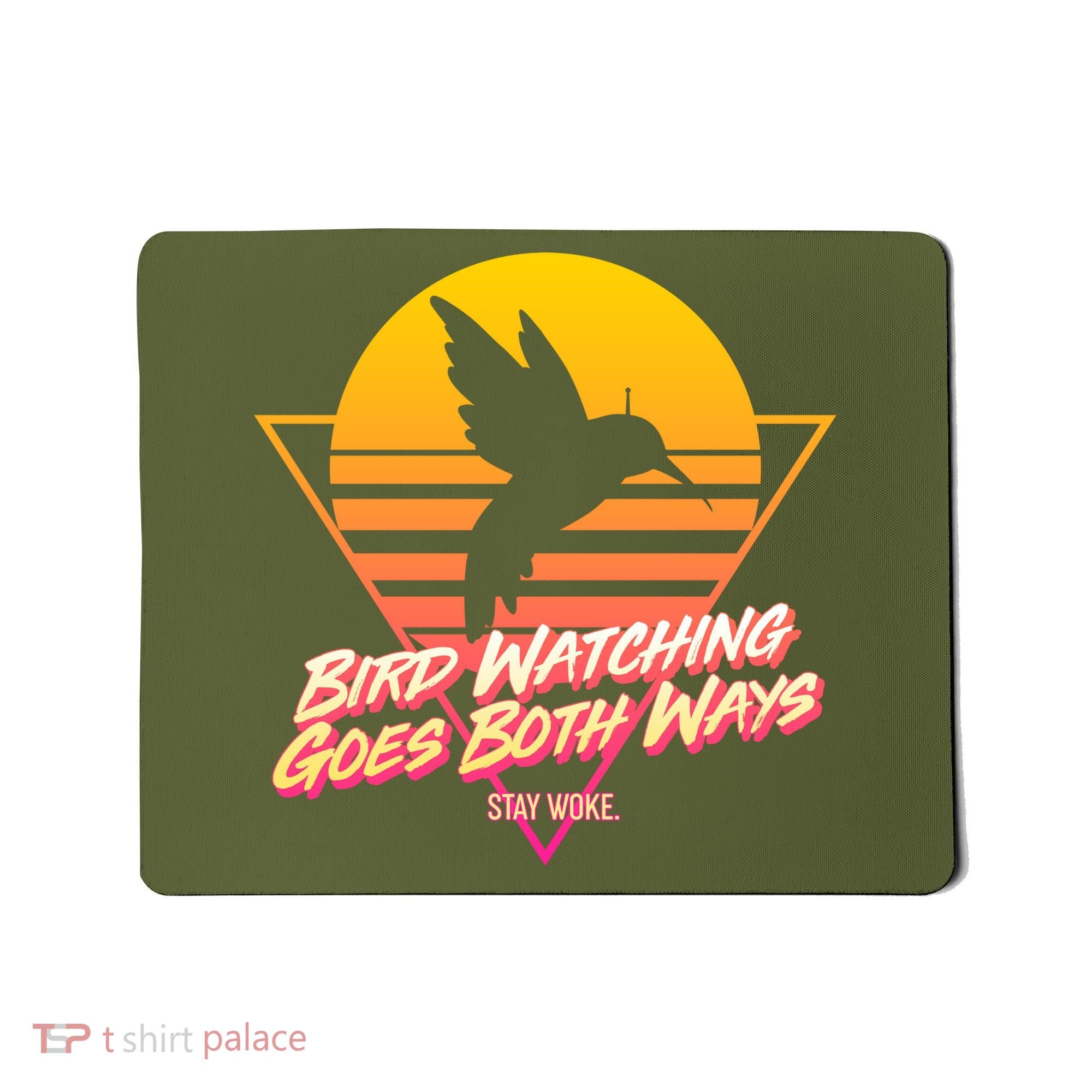 Retro Bird Watching Goes Both Ways Mousepad