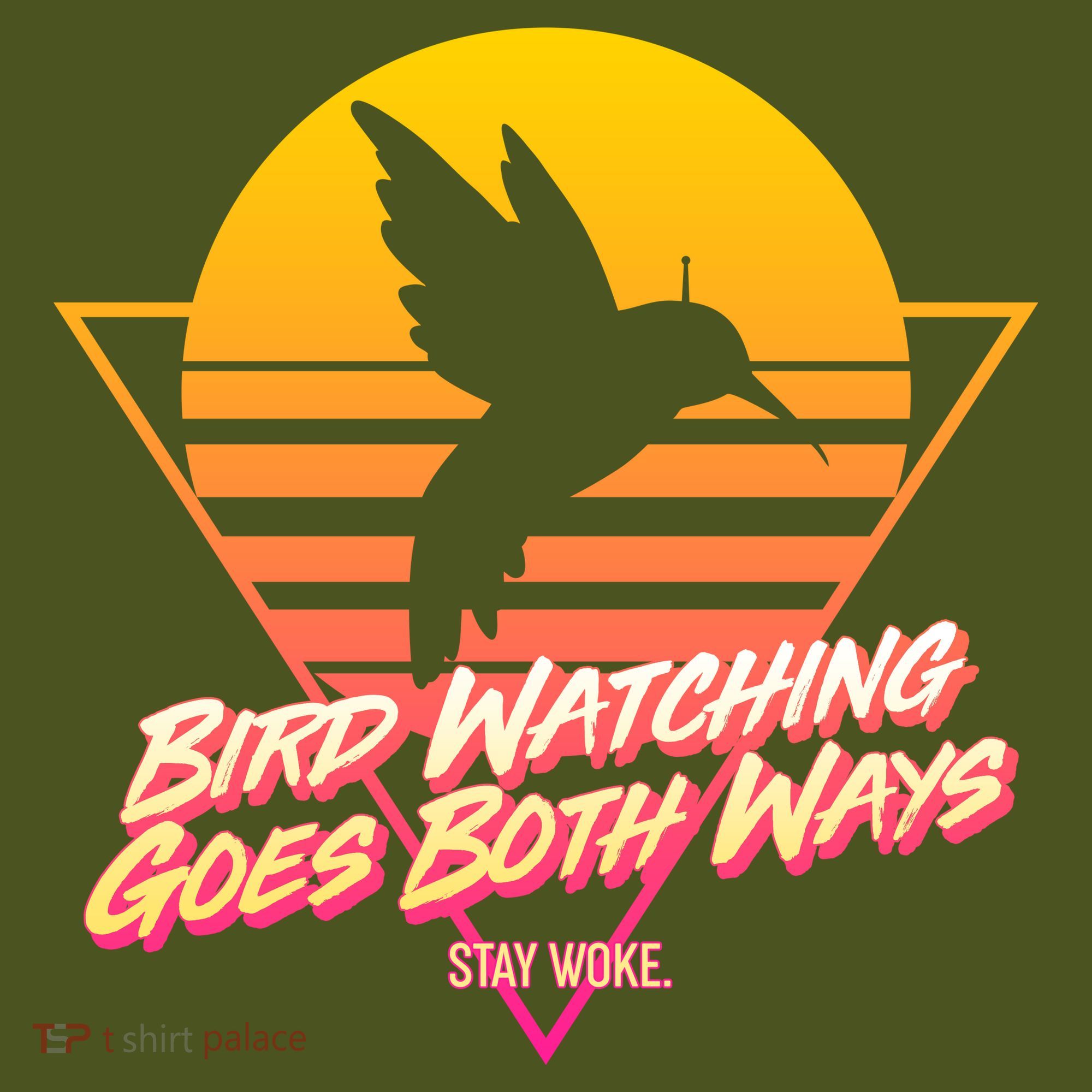 Retro Bird Watching Goes Both Ways Kids Hoodie
