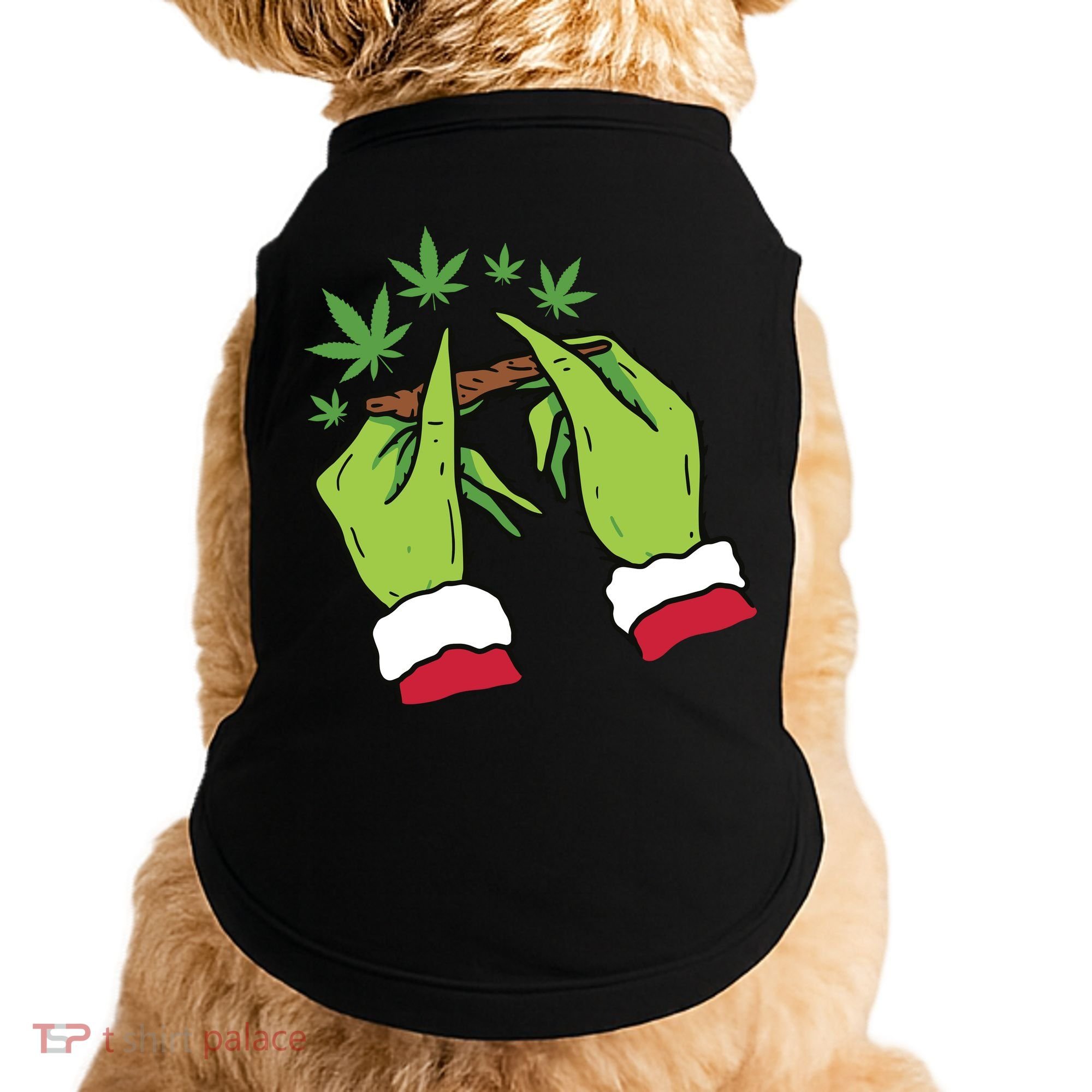 Rolling Blunt Weed Funny Christmas Xmas Holiday Trending Doggie Tank