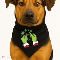 Rolling Blunt Weed Funny Christmas Xmas Holiday Trending USA-Made Doggie Bandana thumb 1