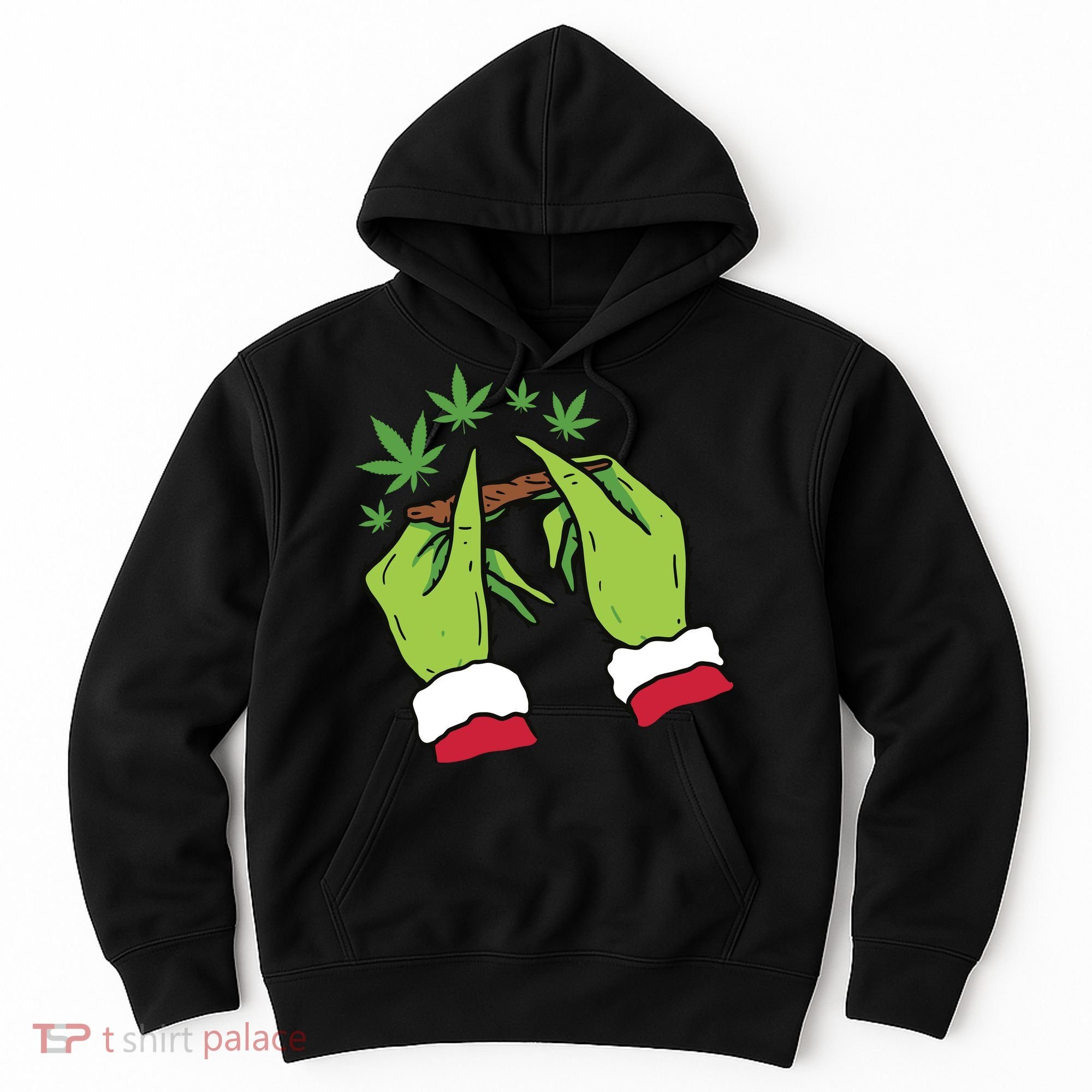 Rolling Blunt Weed Funny Christmas Xmas Holiday Trending Hoodie