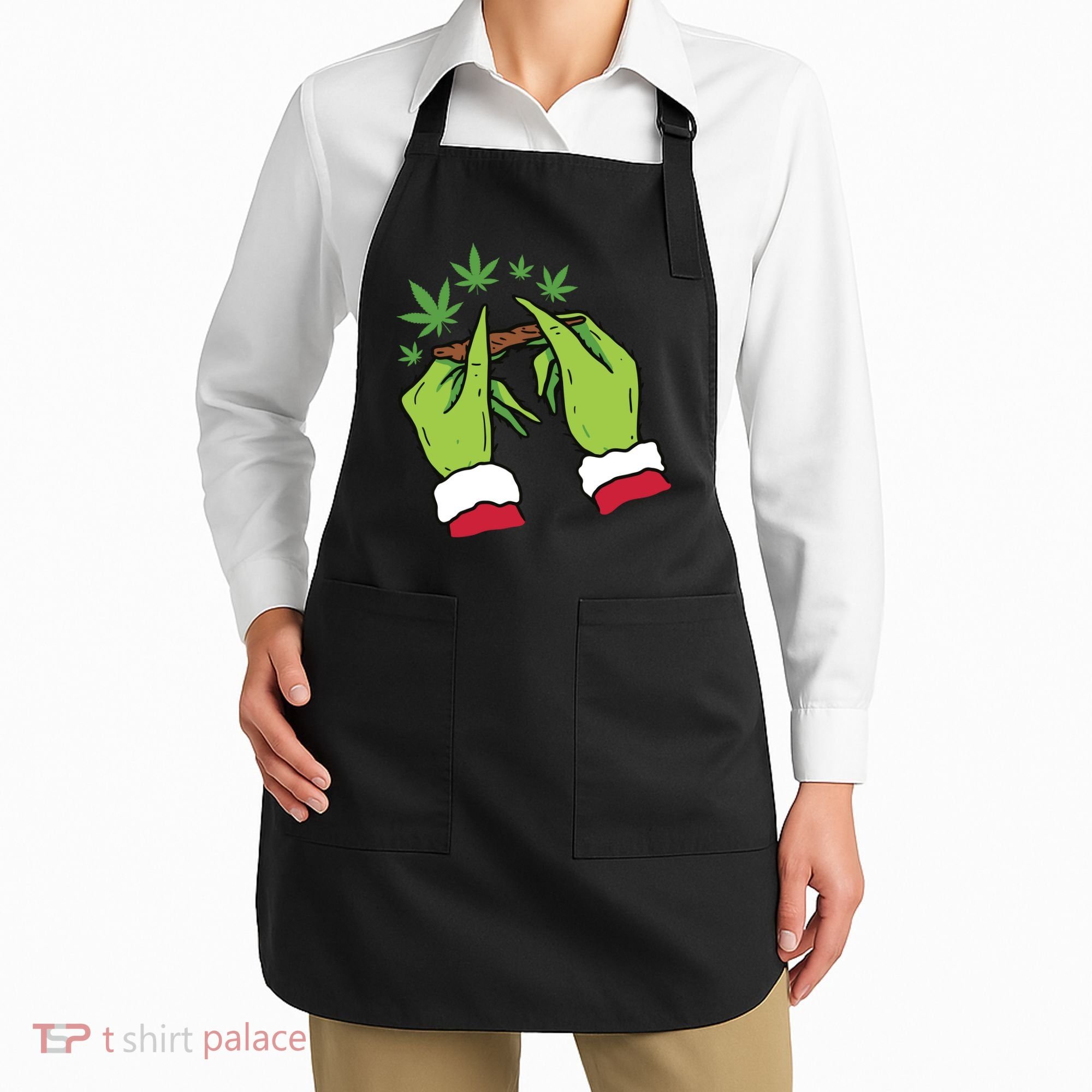 Rolling Blunt Weed Funny Christmas Xmas Holiday Trending Apron