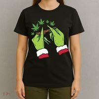 Rolling Blunt Weed Funny Christmas Xmas Holiday Trending T-Shirt thumb 4