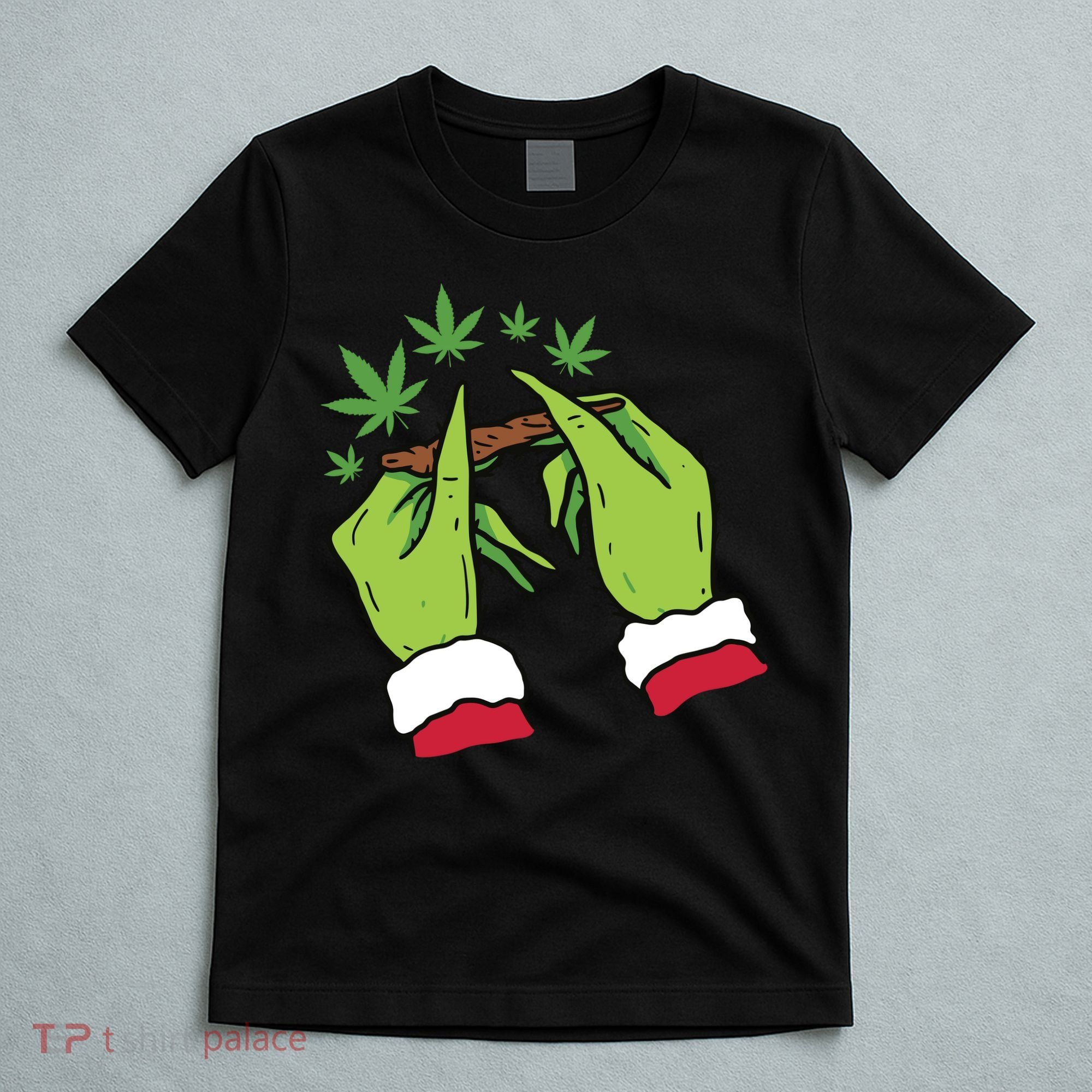Rolling Blunt Weed Funny Christmas Xmas Holiday Trending T-Shirt
