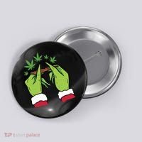 Rolling Blunt Weed Funny Christmas Xmas Holiday Trending Button thumb 0