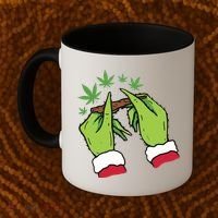 Rolling Blunt Weed Funny Christmas Xmas Holiday Trending Coffee Mug thumb 2