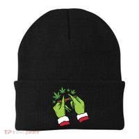 Rolling Blunt Weed Funny Christmas Xmas Holiday Trending Beanie thumb 0