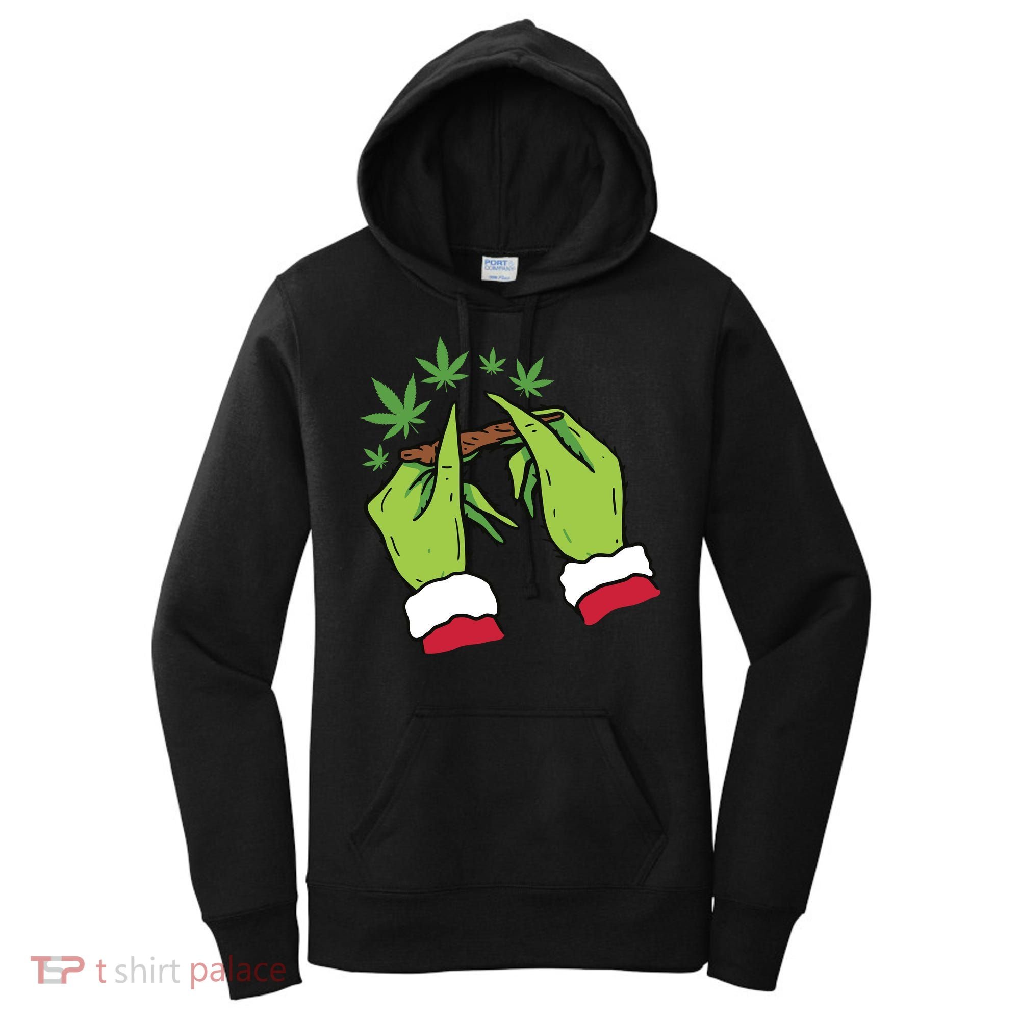Rolling Blunt Weed Funny Christmas Xmas Holiday Trending Women's Hoodie