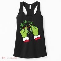 Rolling Blunt Weed Funny Christmas Xmas Holiday Trending Women's Tank Top thumb 0