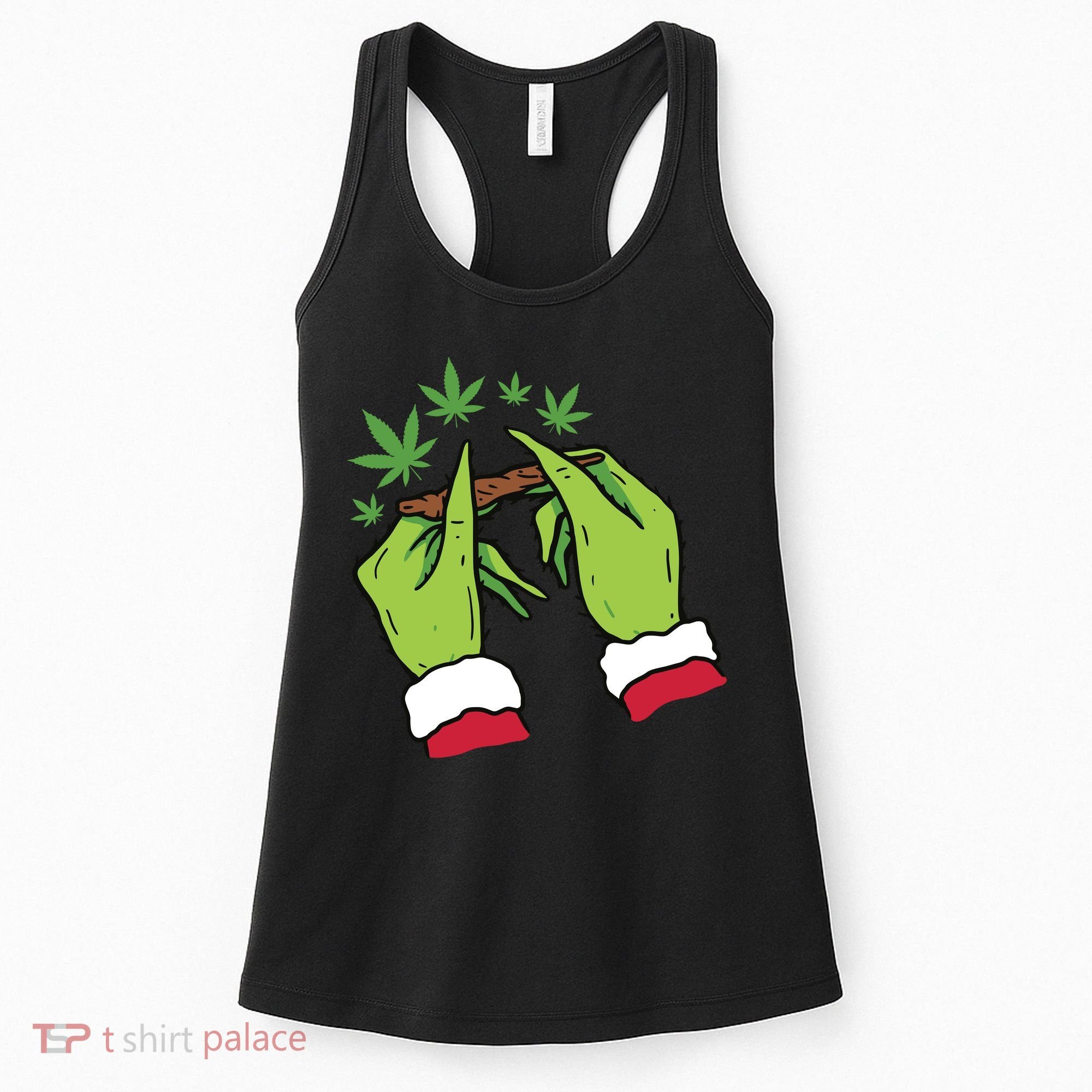 Rolling Blunt Weed Funny Christmas Xmas Holiday Trending Women's Tank Top