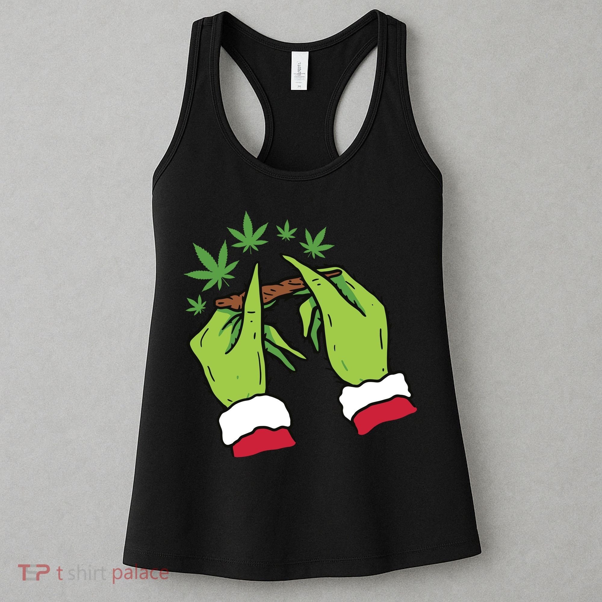 Rolling Blunt Weed Funny Christmas Xmas Holiday Trending Women's Tank Top