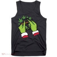 Rolling Blunt Weed Funny Christmas Xmas Holiday Trending Tank Top thumb 0