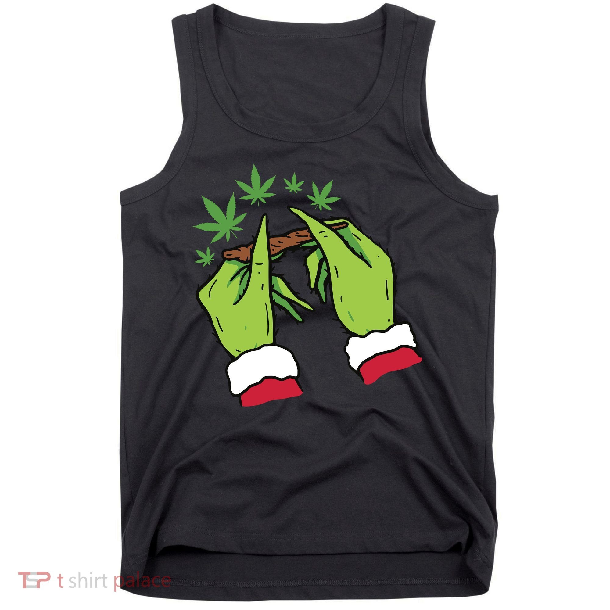 Rolling Blunt Weed Funny Christmas Xmas Holiday Trending Tank Top