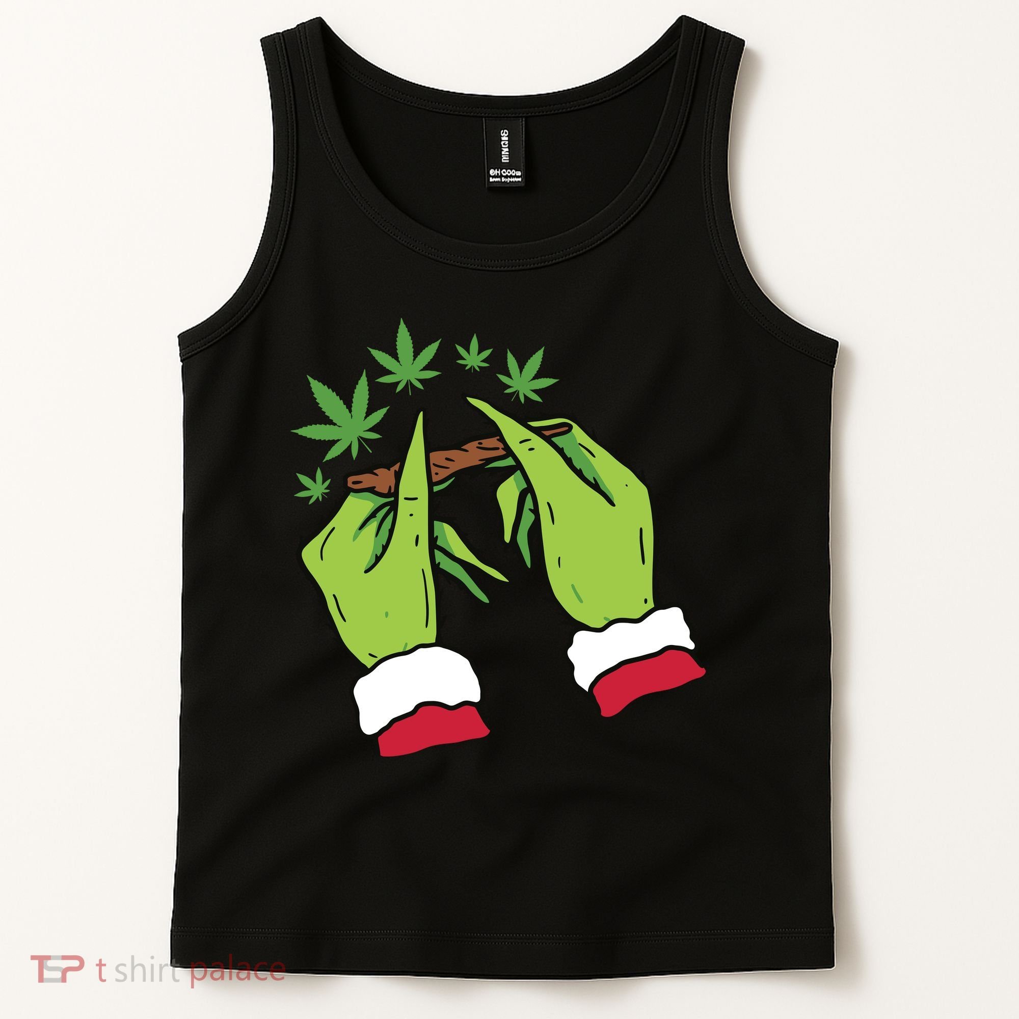 Rolling Blunt Weed Funny Christmas Xmas Holiday Trending Tank Top