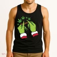 Rolling Blunt Weed Funny Christmas Xmas Holiday Trending Tank Top thumb 3