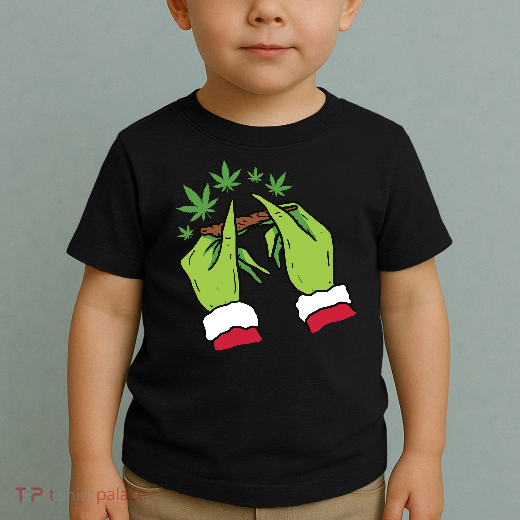 Rolling Blunt Weed Funny Christmas Xmas Holiday Trending Toddler T-Shirt
