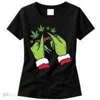 Rolling Blunt Weed Funny Christmas Xmas Holiday Trending Women's T-Shirt thumb 0
