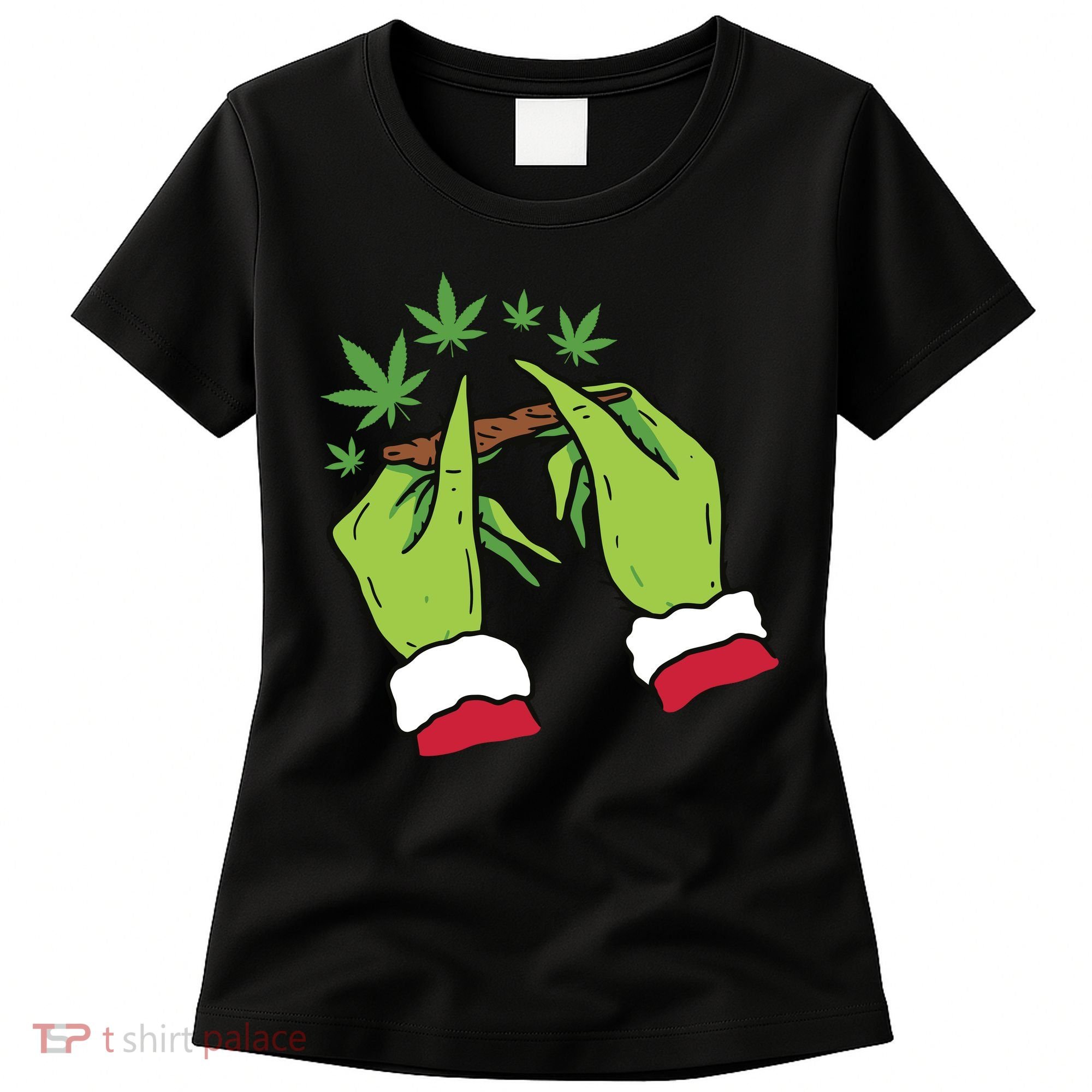 Rolling Blunt Weed Funny Christmas Xmas Holiday Trending Women's T-Shirt