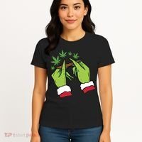 Rolling Blunt Weed Funny Christmas Xmas Holiday Trending Women's T-Shirt thumb 4
