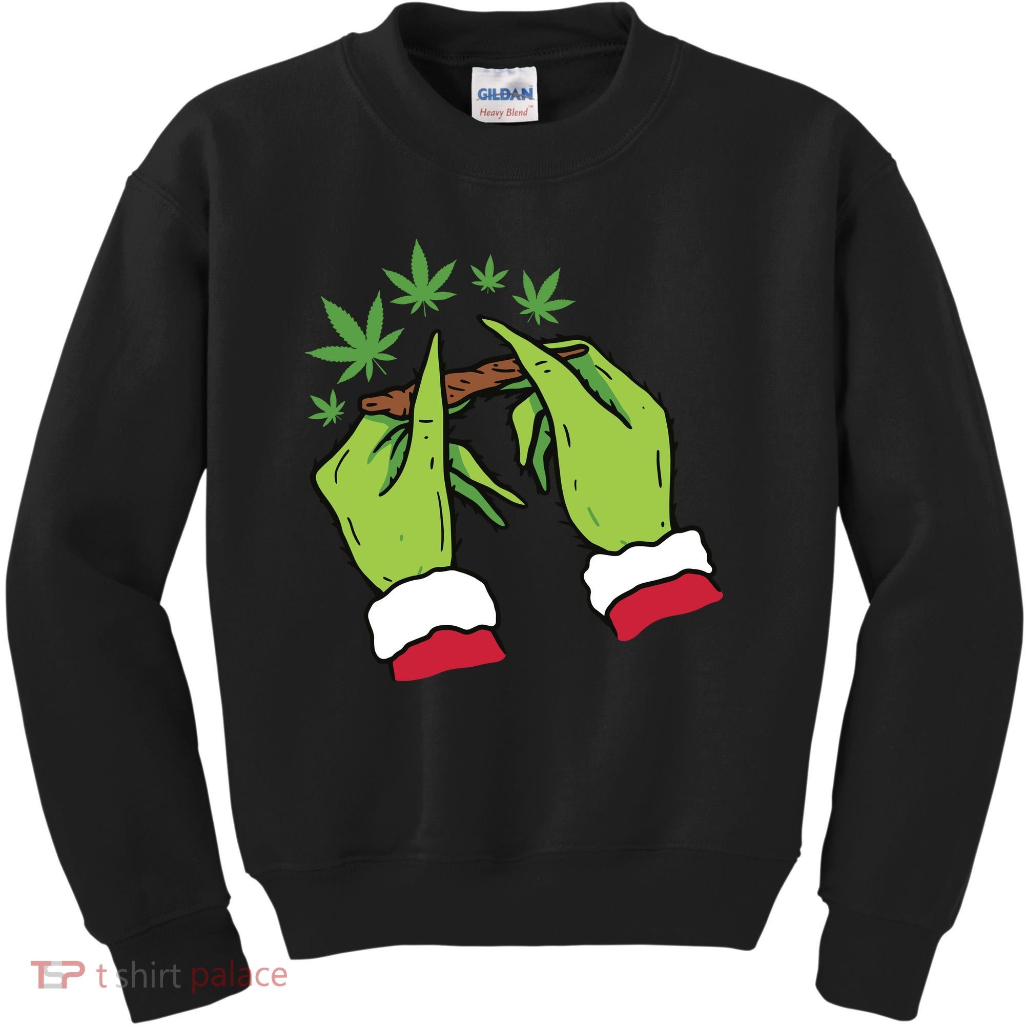 Rolling Blunt Weed Funny Christmas Xmas Holiday Trending Kids Sweatshirt
