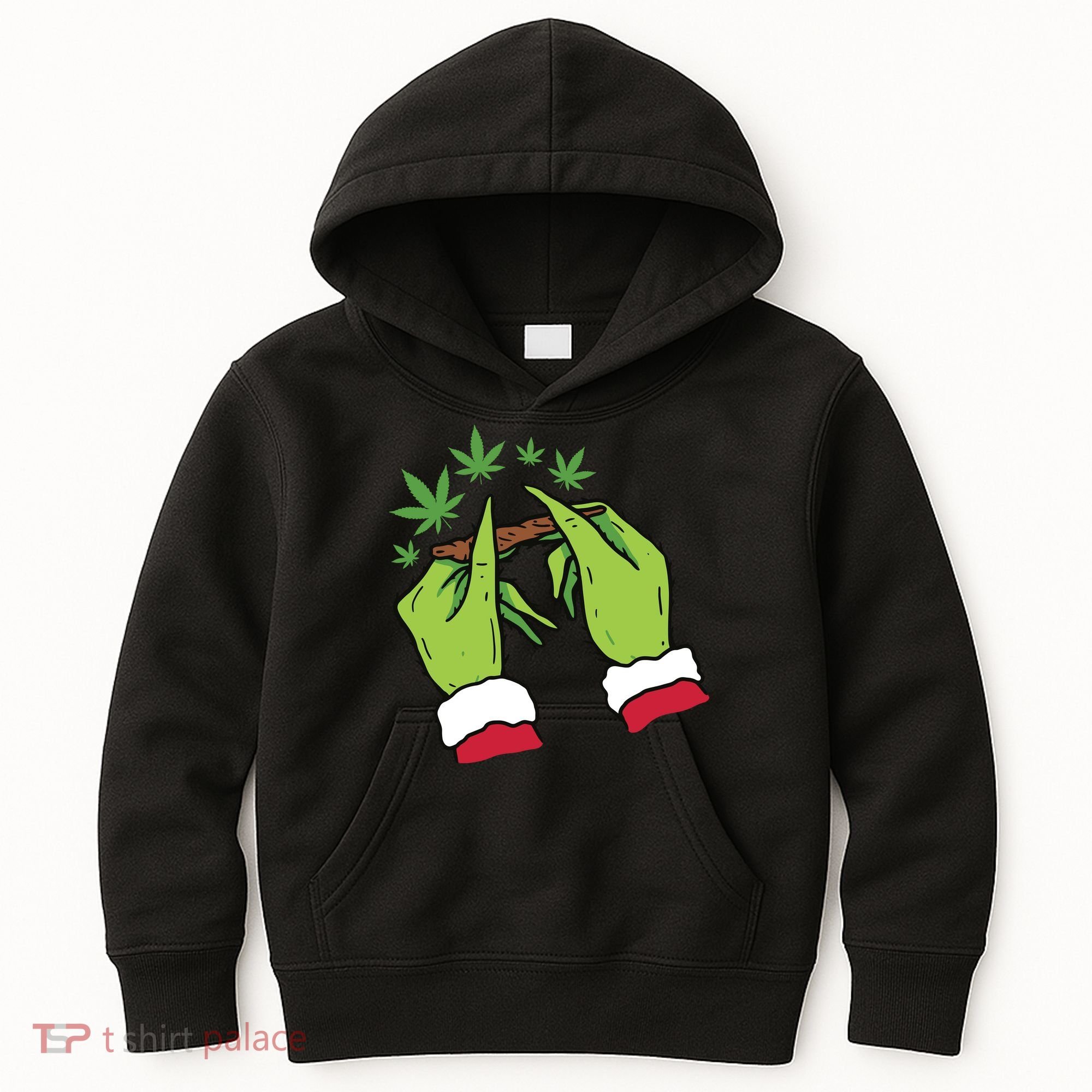 Rolling Blunt Weed Funny Christmas Xmas Holiday Trending Kids Hoodie