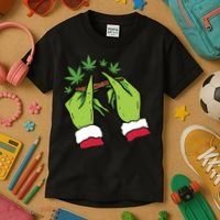 Rolling Blunt Weed Funny Christmas Xmas Holiday Trending Kids T-Shirt thumb 3