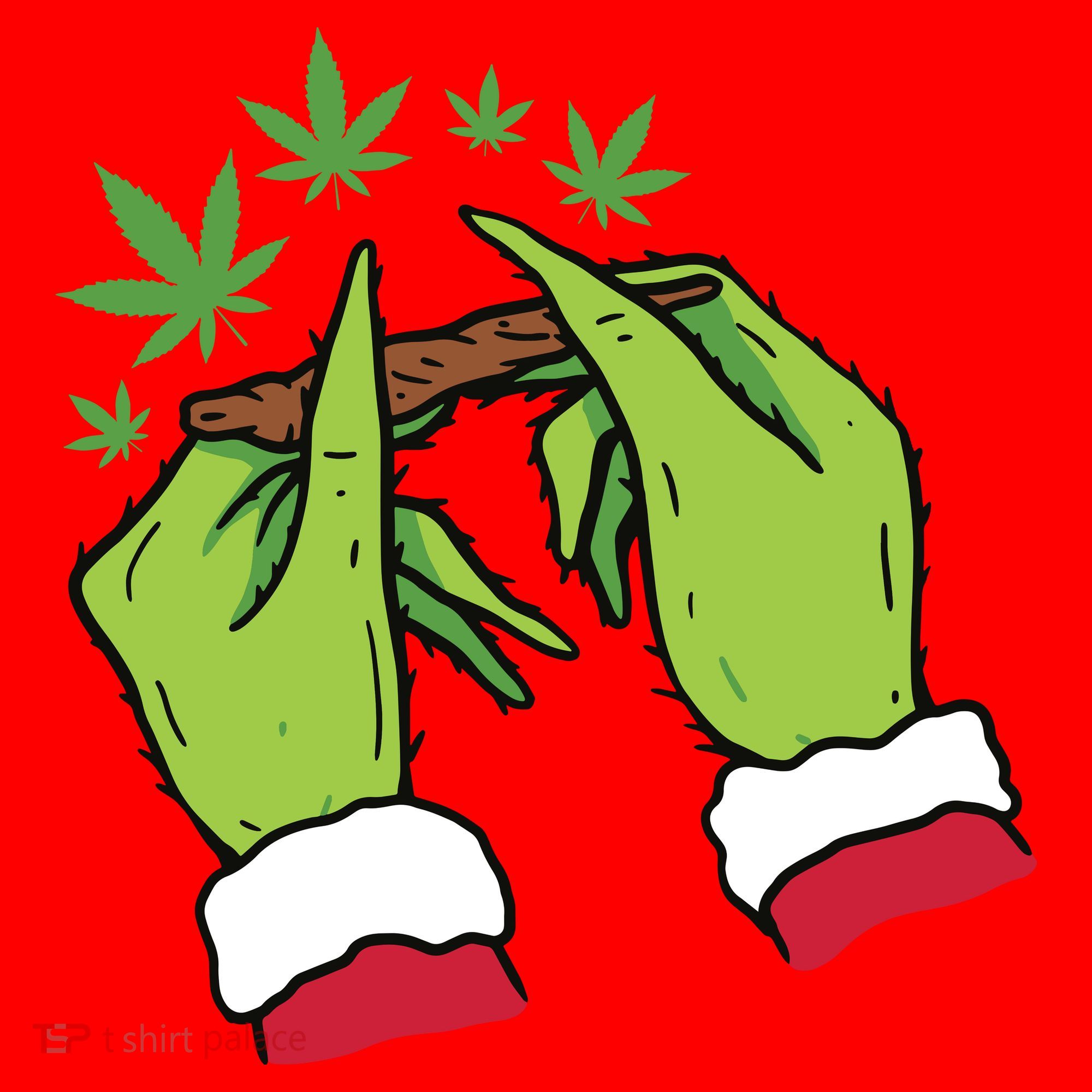 Rolling Blunt Weed Funny Christmas Xmas Holiday Trending Santa Hat