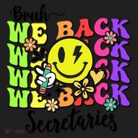Retro Bruh We Back Secretary School Secretary Back To School Beanie thumb 2