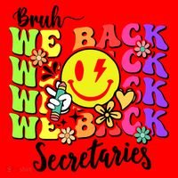 Retro Bruh We Back Secretary School Secretary Back To School Santa Hat thumb 1