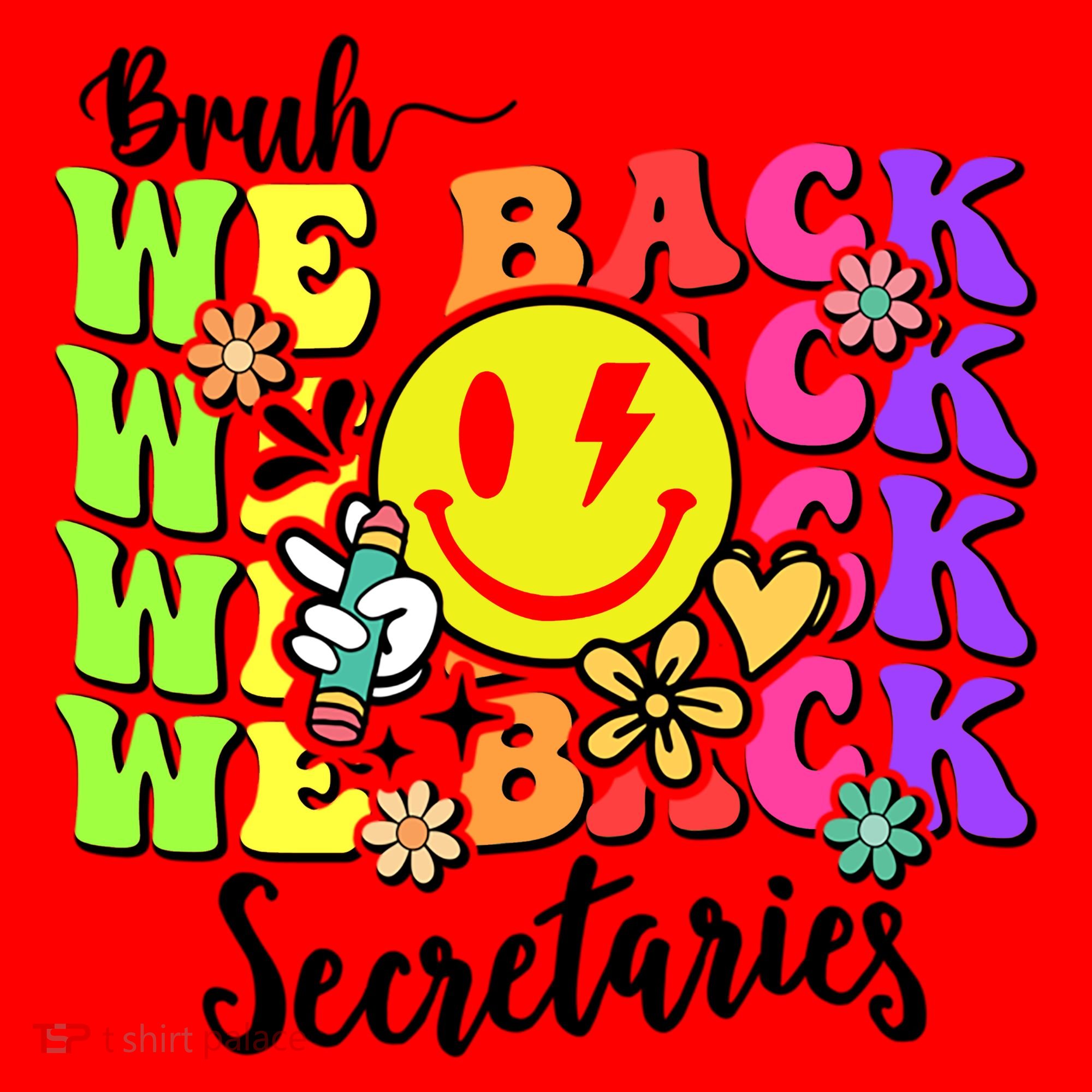 Retro Bruh We Back Secretary School Secretary Back To School Santa Hat
