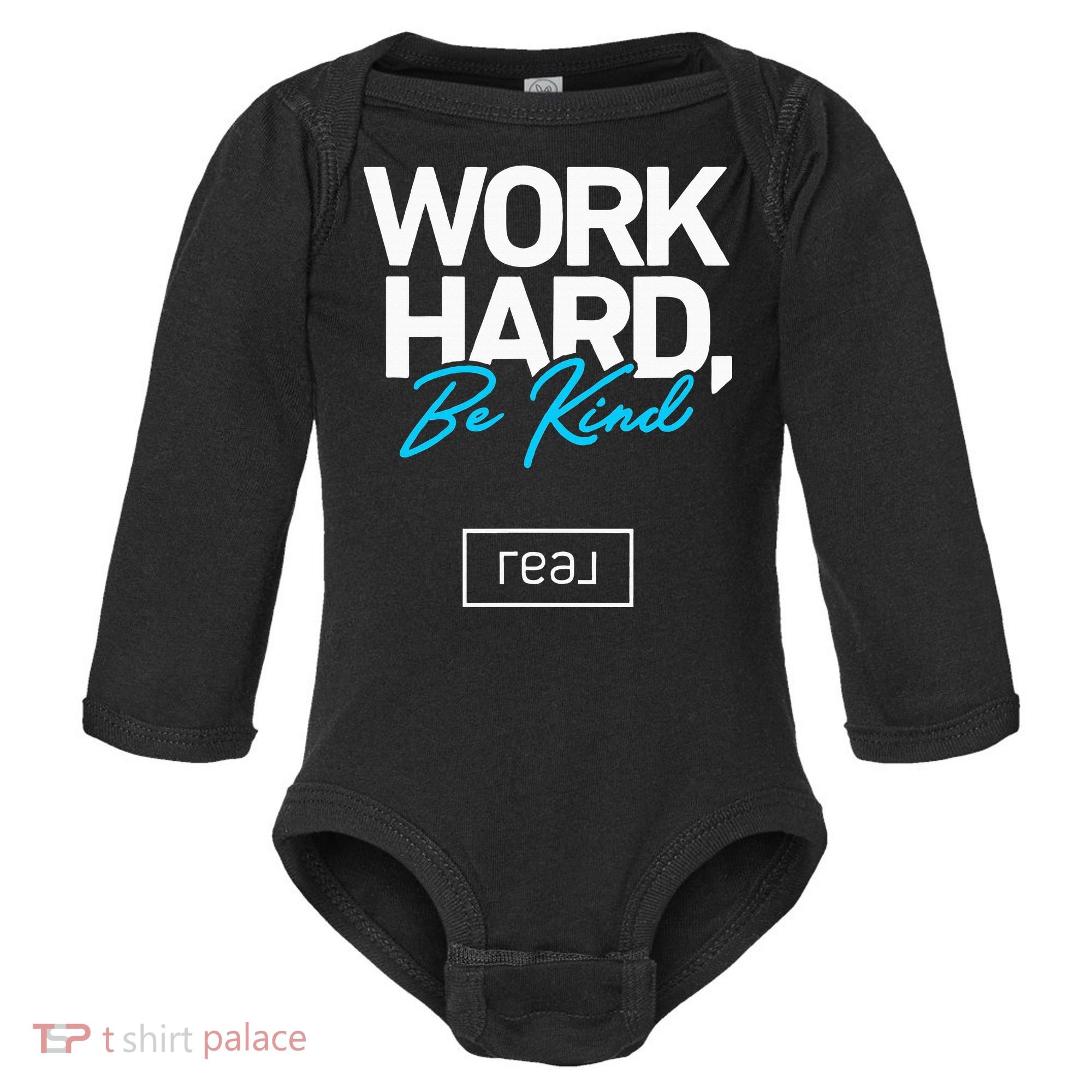 Real Broker Work Hard Be Kind Core Value Baby Long Sleeve Bodysuit