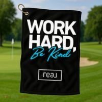 Real Broker Work Hard Be Kind Core Value Golf Towel thumb 1
