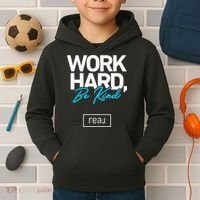 Real Broker Work Hard Be Kind Core Value Kids Hoodie thumb 2