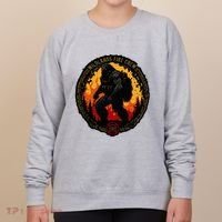 Retro Bigfoot Wildland Firefighter Sasquatch Fireman Women's Sweatshirt thumb 0