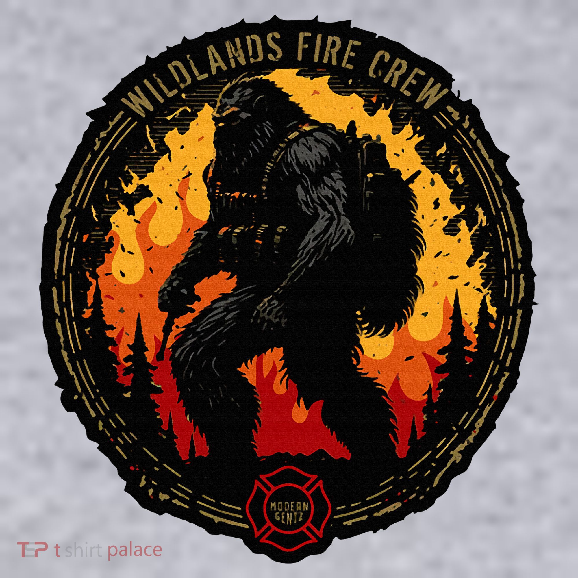 Retro Bigfoot Wildland Firefighter Sasquatch Fireman Women's Sweatshirt